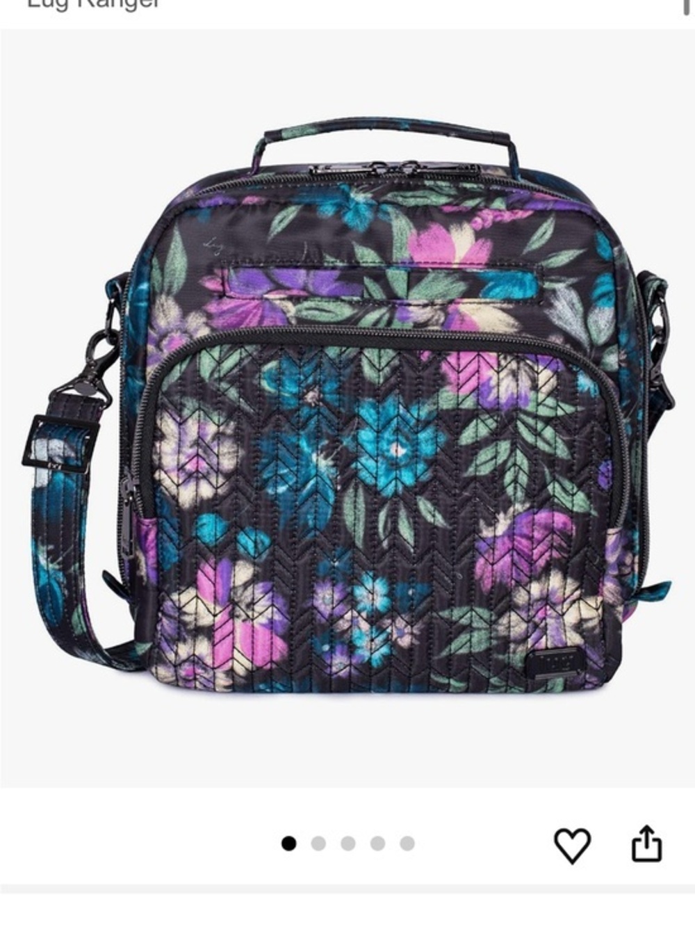 Lug Ranger Bloom Black Floral Crossbody Bag with Clutch